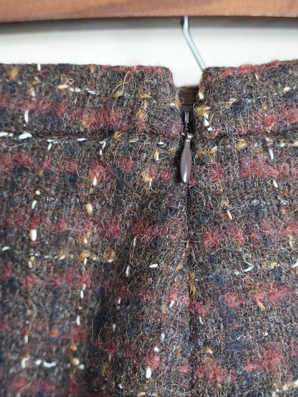 Brooks Brothers Moon British Tweed Wool Blend A-Line Skirt Brown Size 6 - Picture 3 of 11